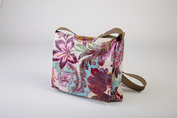 Exotic floral shoulder bag